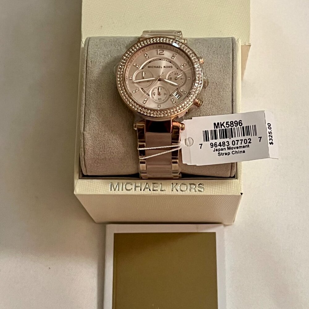 Parker Rose Gold-Tone Blush Acetate Watch NEW